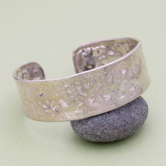 Forged From Silver Textured Cuff Bracelet - Picture 1 of 2